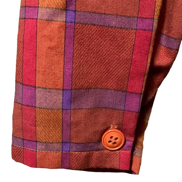 Vintage 70s 80s The Shapely Dress Co Plaid Long Sleeve Dress - Picture 5 of 10